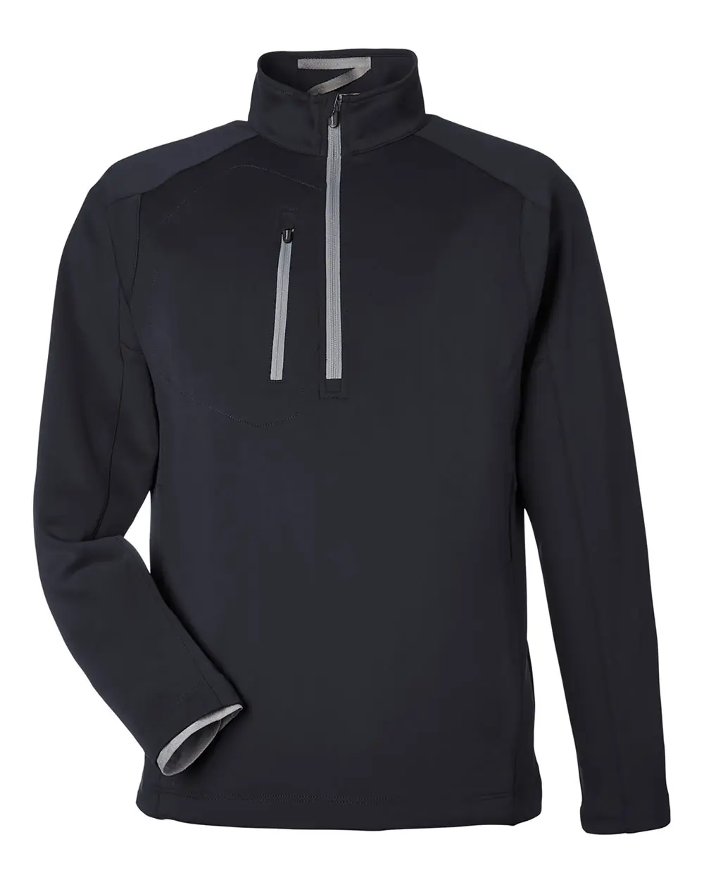 Zero Restriction Men's Quarter-Zip Pullover in Black/ Metallic Silver