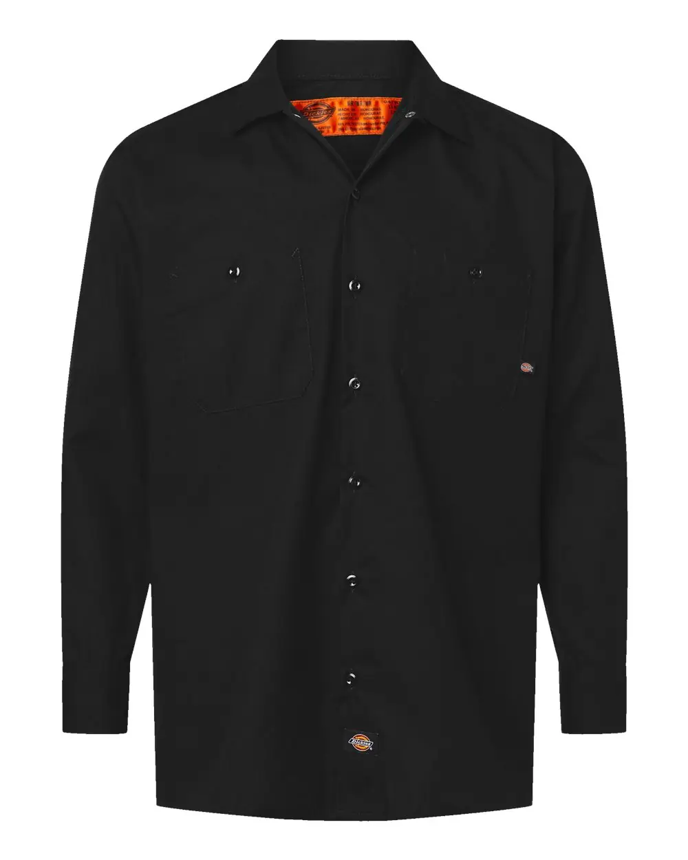 Dickies Men's Industrial Long Sleeve Work Shirt in Black