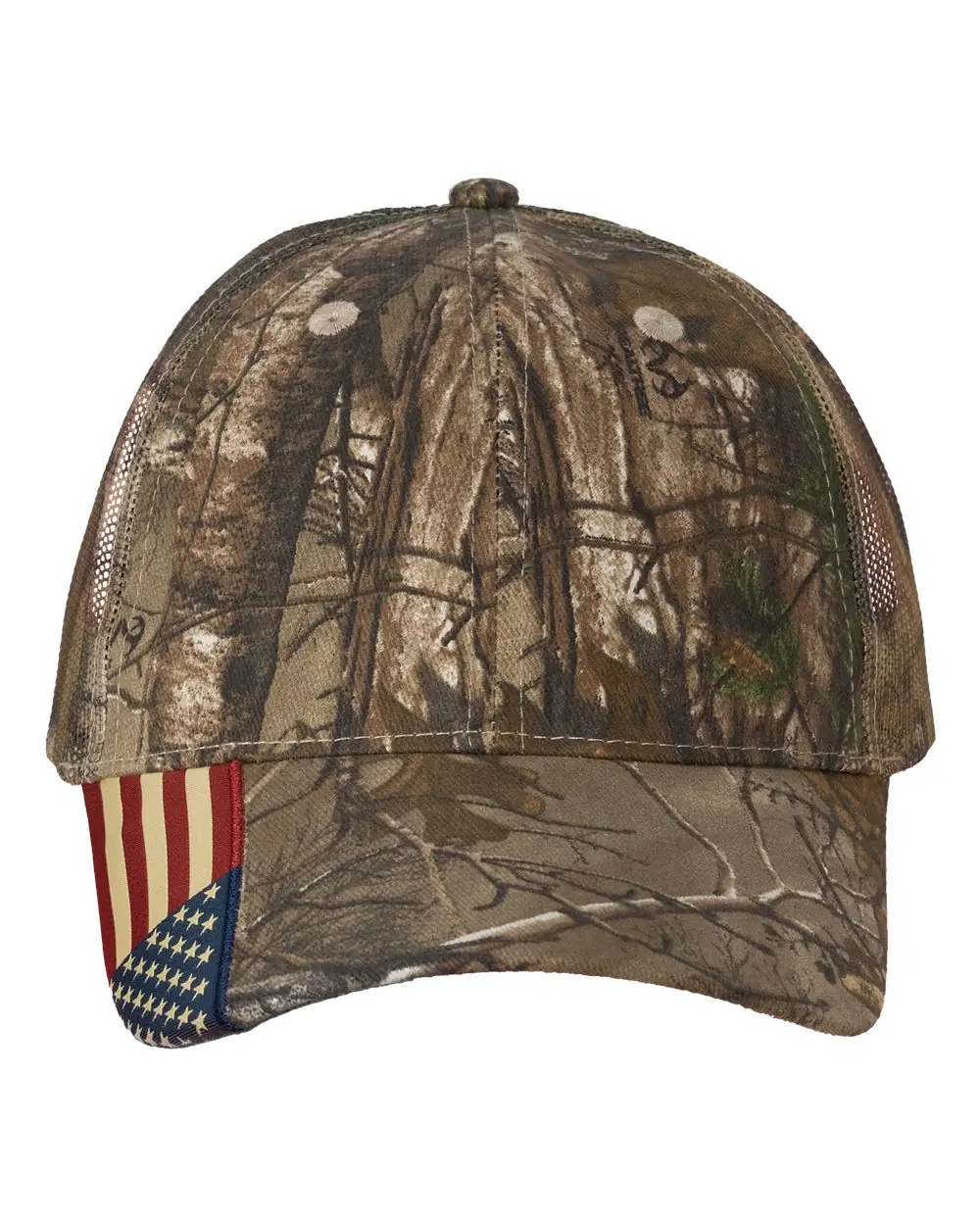 Kati Camo Woven USA Flag Mesh Cap in Xtra/ Xtra/ USA Flag Mesh