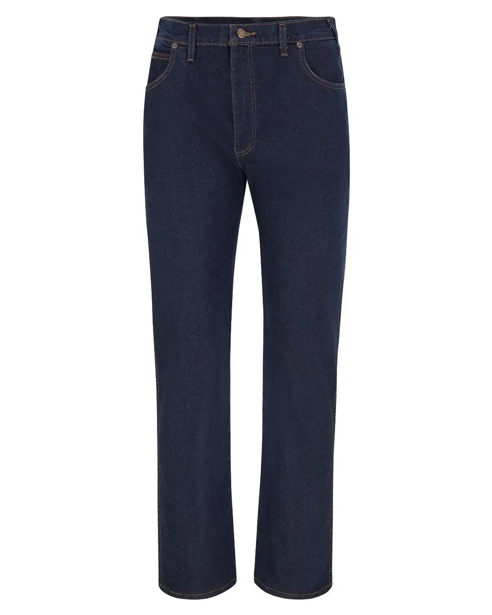 Dickies Men's Extended Sizes Industrial 5-Pocket Flex Jeans in Rinsed Indigo Blue - 39 Unhemmed