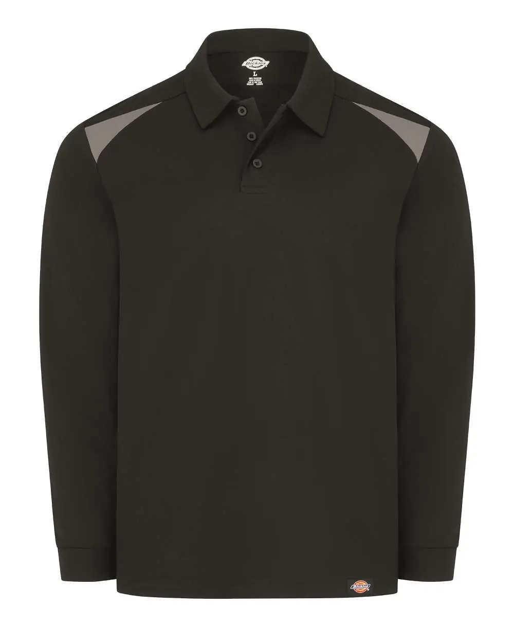 Dickies Men's Team Performance Long Sleeve Shirt in Black/ Smoke
