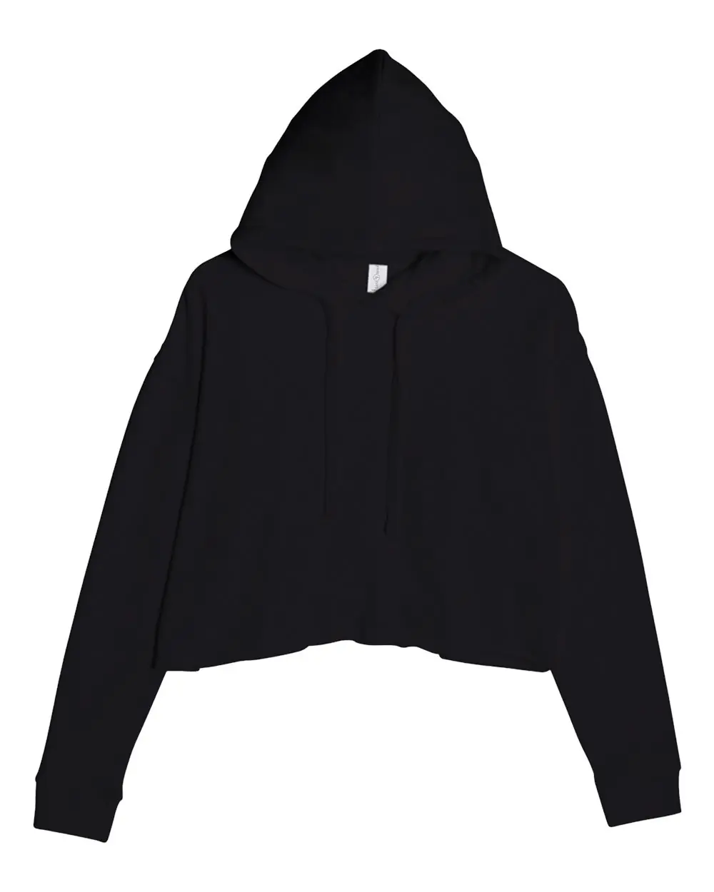 Lane Seven Women's Cropped Fleece Hooded Sweatshirt in Black