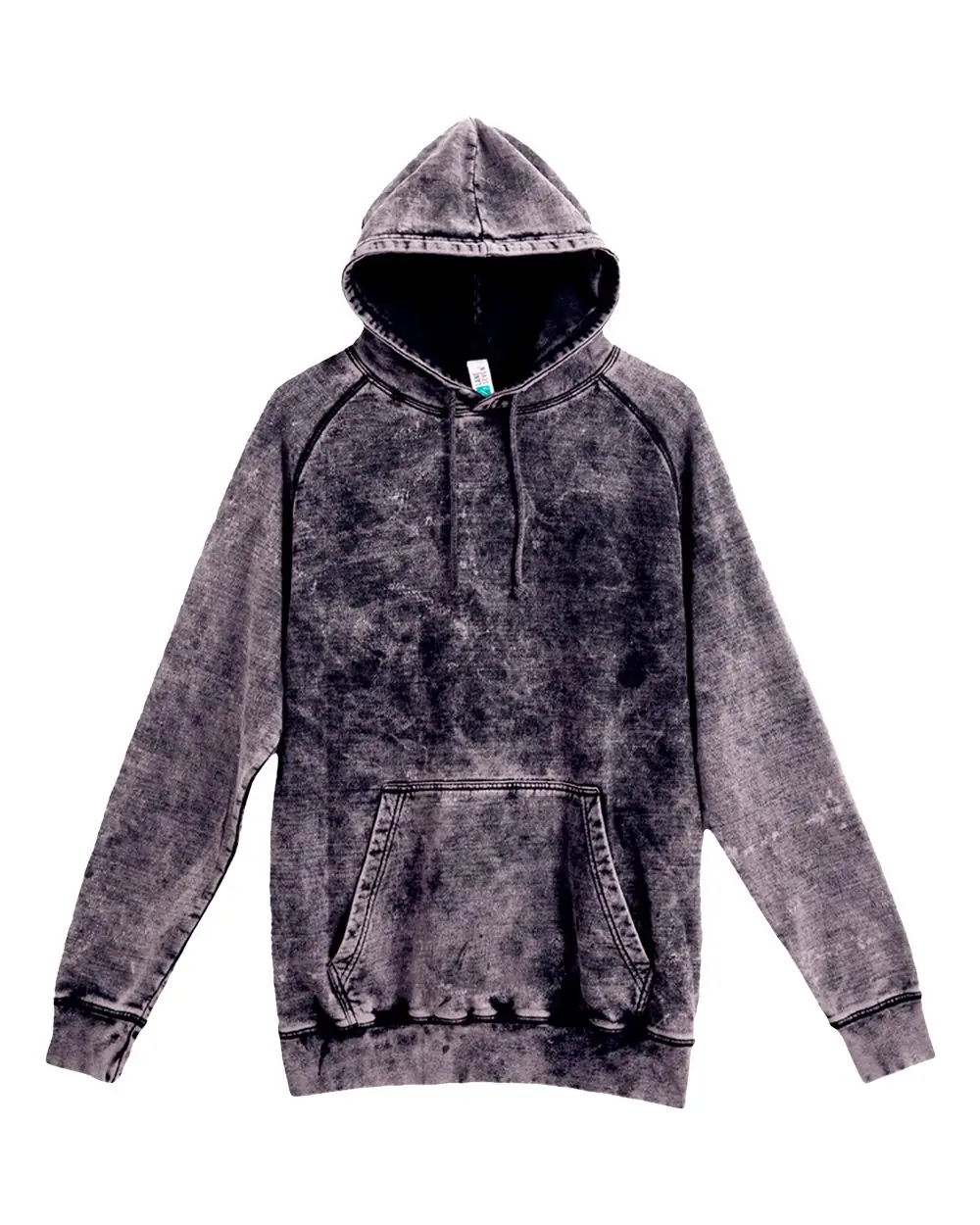 Lane Seven Unisex Vintage Raglan Hooded Sweatshirt in Cloud Black