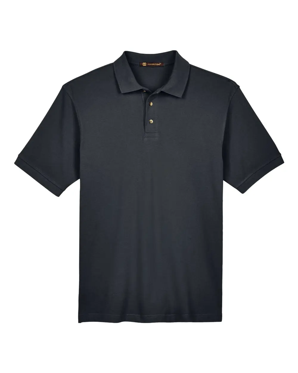 Harriton Men's Tall Cotton Pique Polo in Black