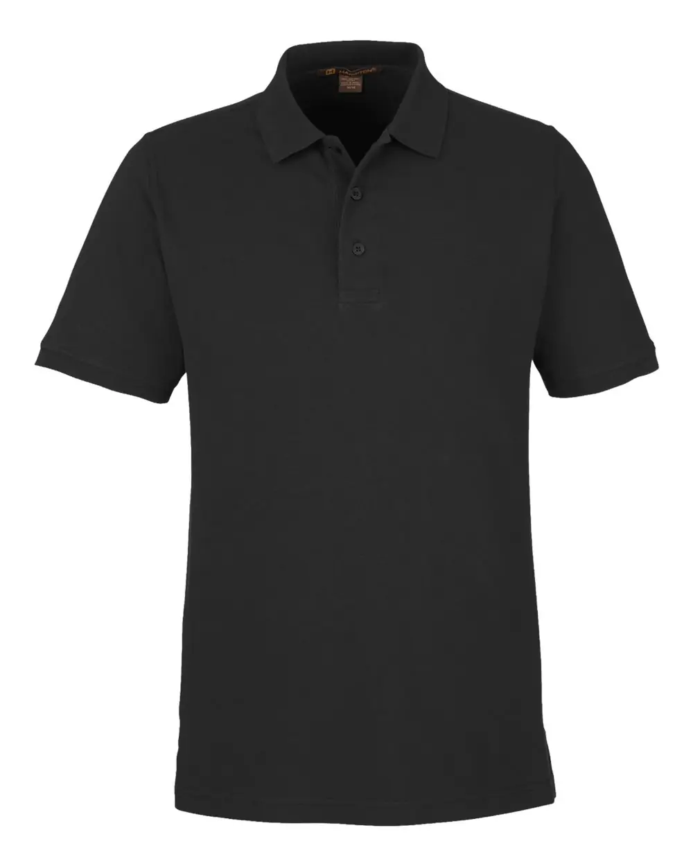 Harriton Men's Valiant Cotton Snag Protect Polo in Black