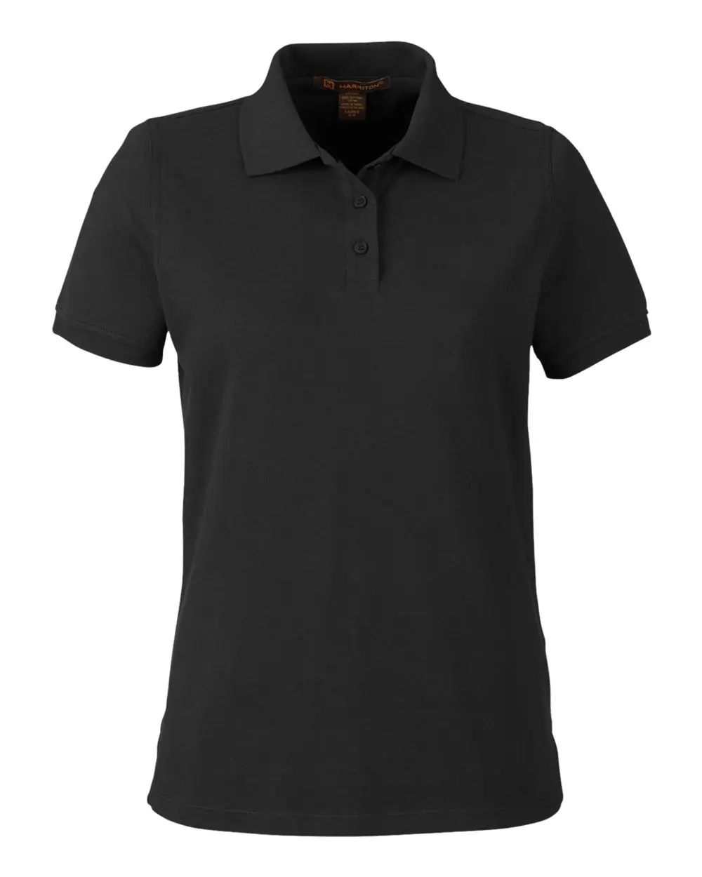 Harriton Women's Valiant Cotton Snag Protect Polo in Black
