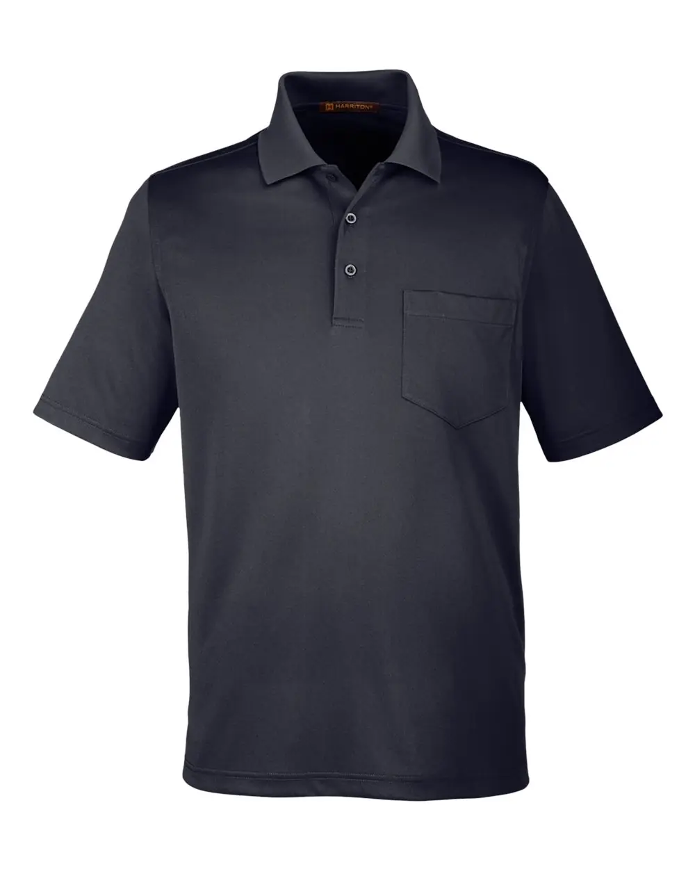 Harriton Men's Advantage Snag Protection Plus IL Pocket Polo in Black