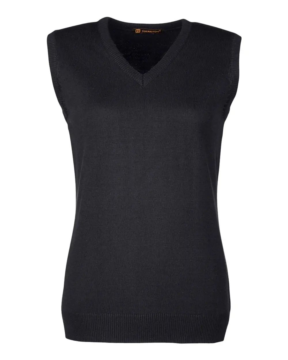 Harriton Women's Pilbloc™ V-Neck Sweater Vest in Black