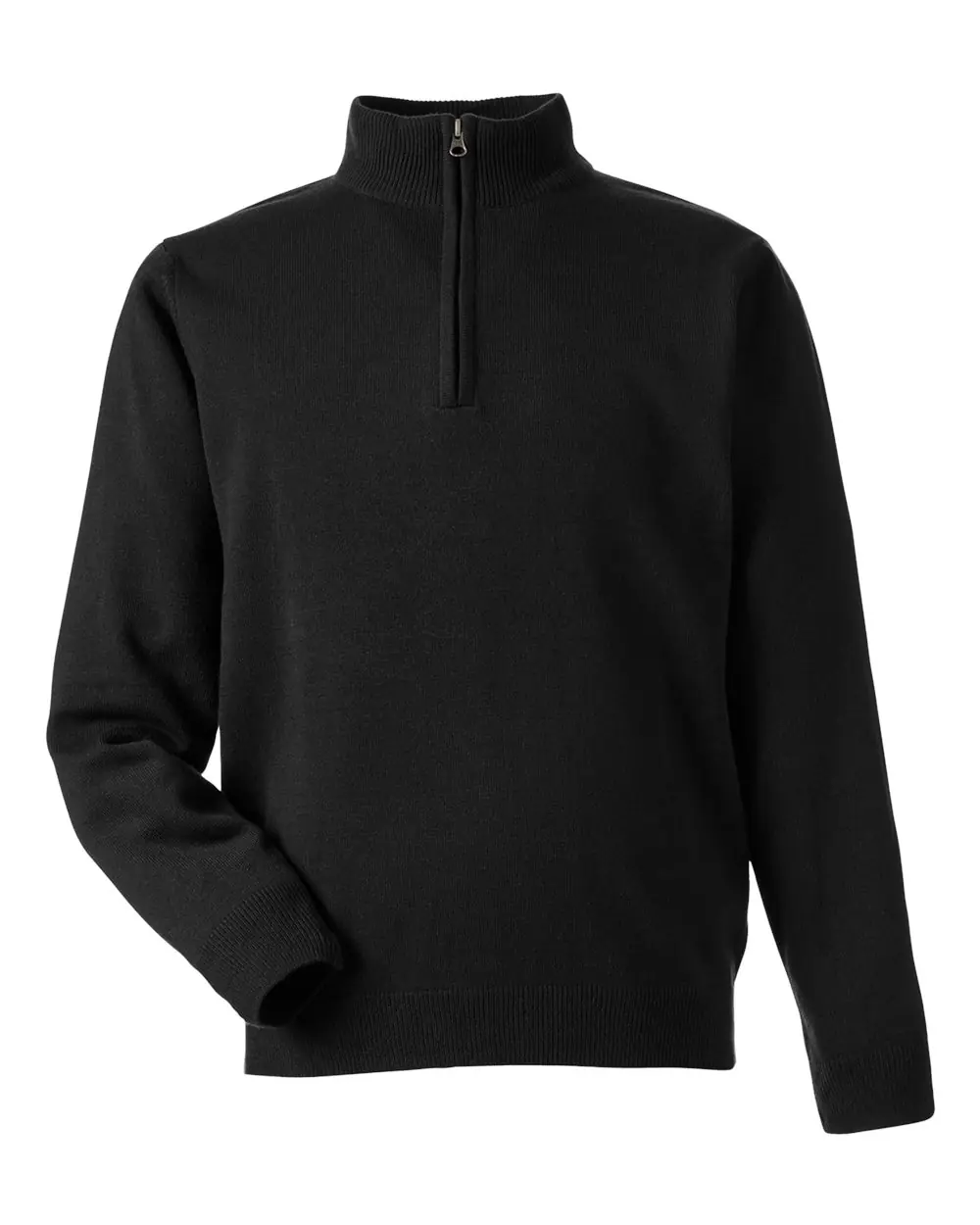 Harriton Unisex Pilbloc™ Quarter-Zip Pullover Sweater in Black