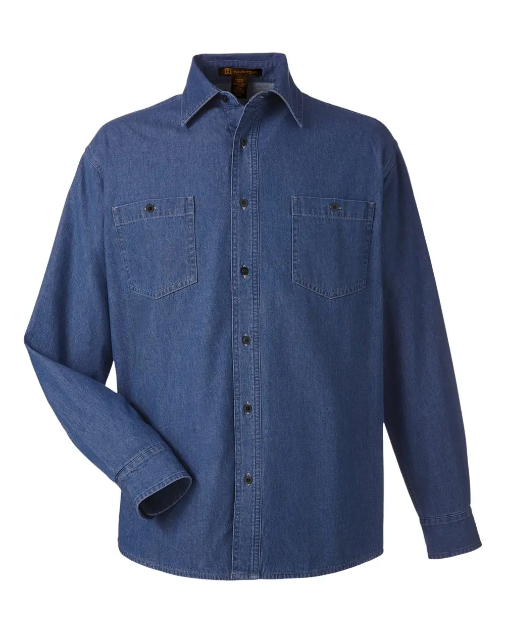 Harriton Unisex Denim Shirt Jacket in Dark Denim