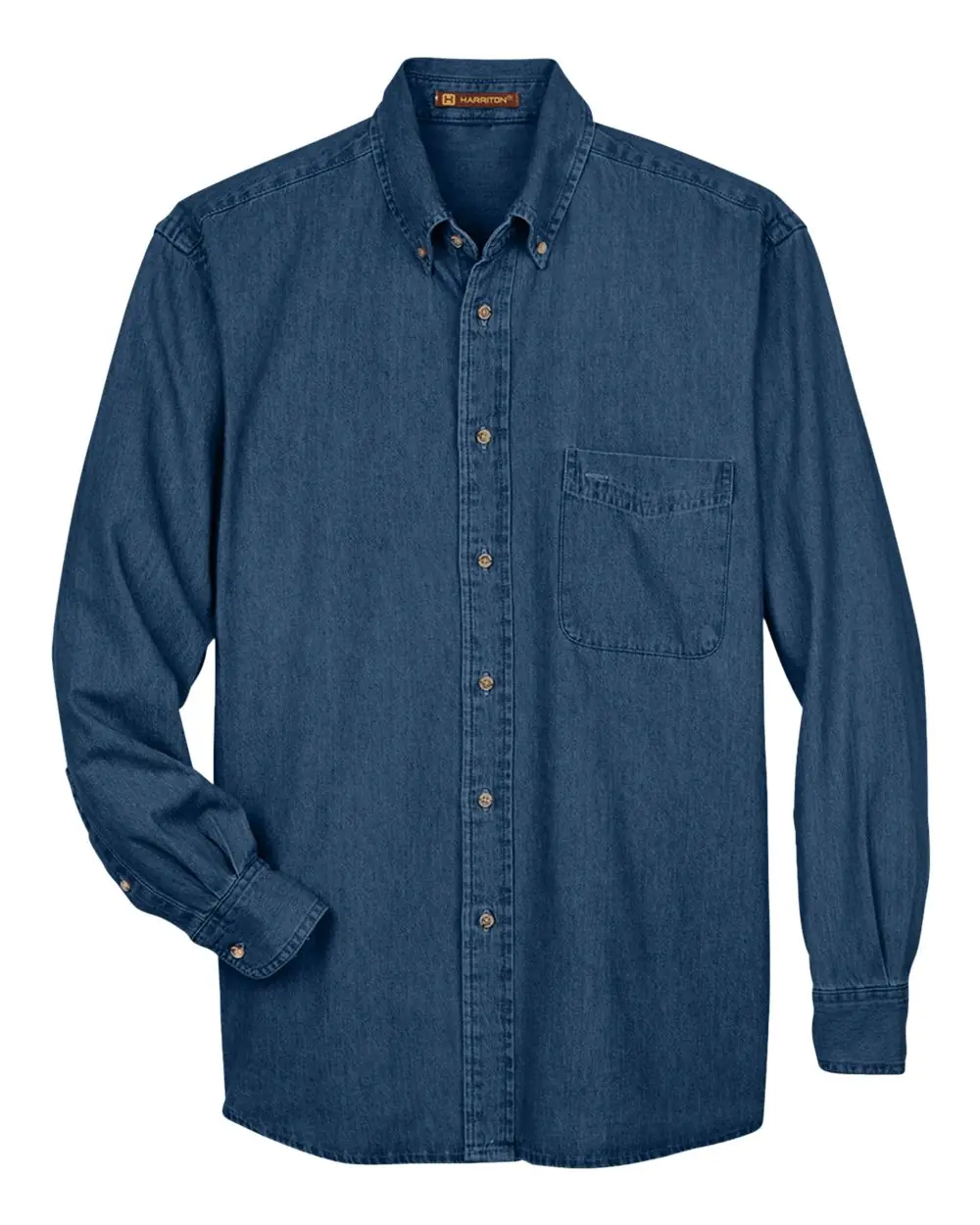 Harriton Men's Denim Shirt in Dark Denim