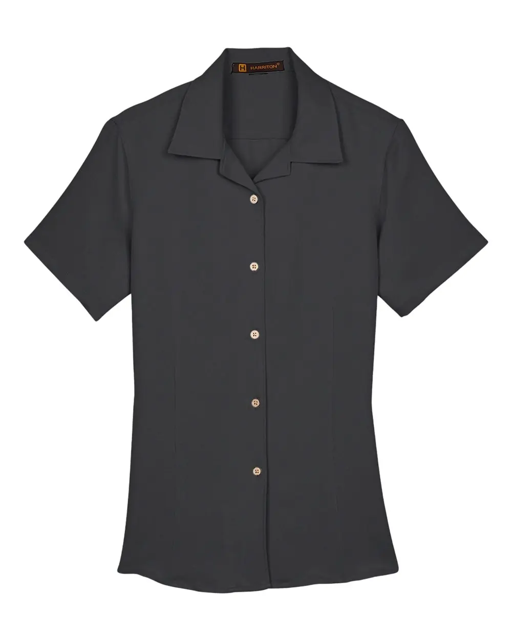 Harriton Women's Bahama Cord Camp Shirt in Black