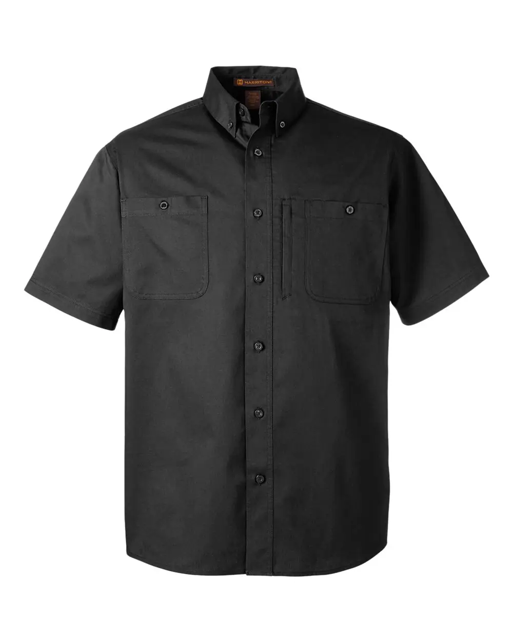 Harriton Men's Advantage IL Short Sleeve Work Shirt in Black