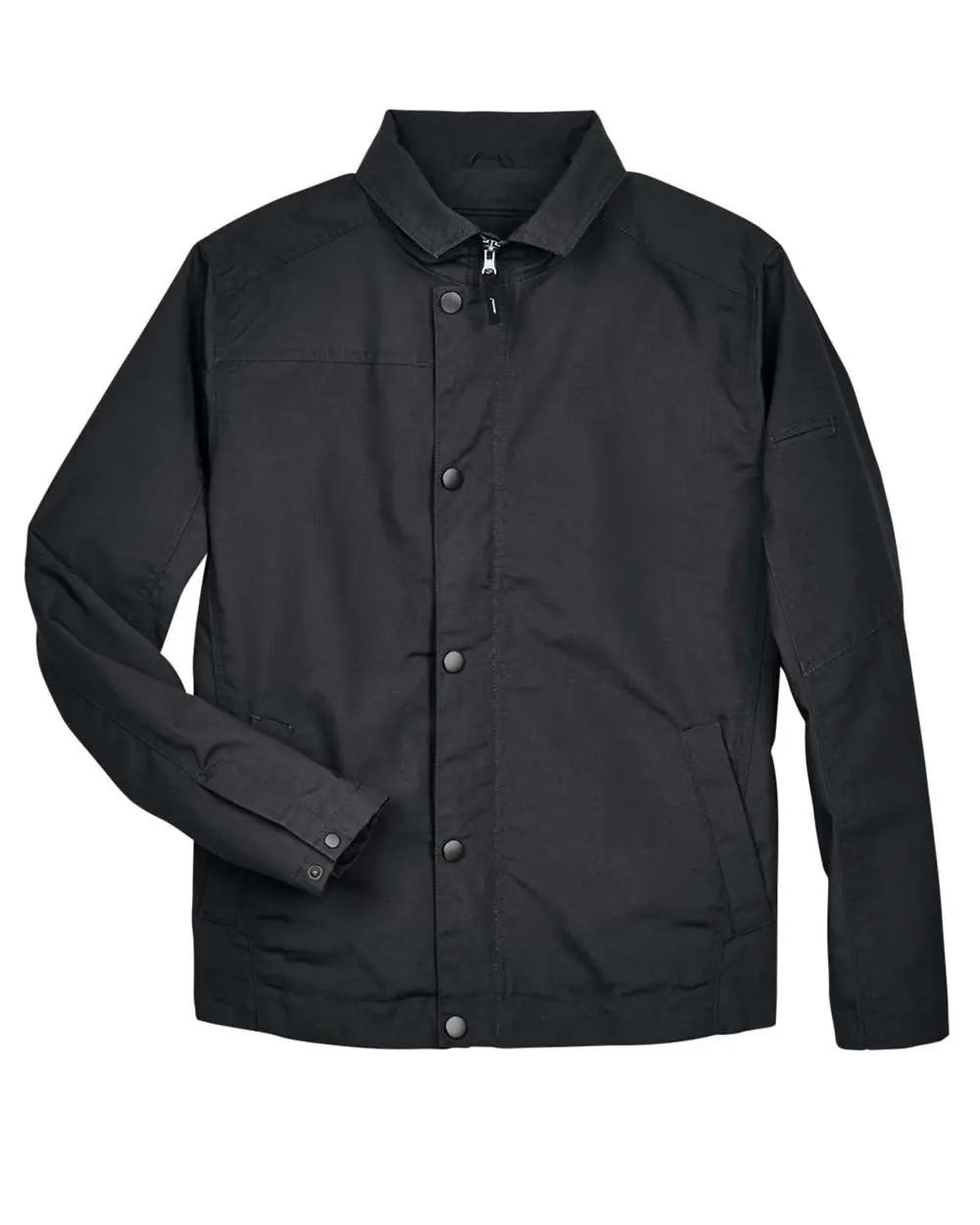 Harriton Men's Auxiliary Canvas Work Jacket in Black