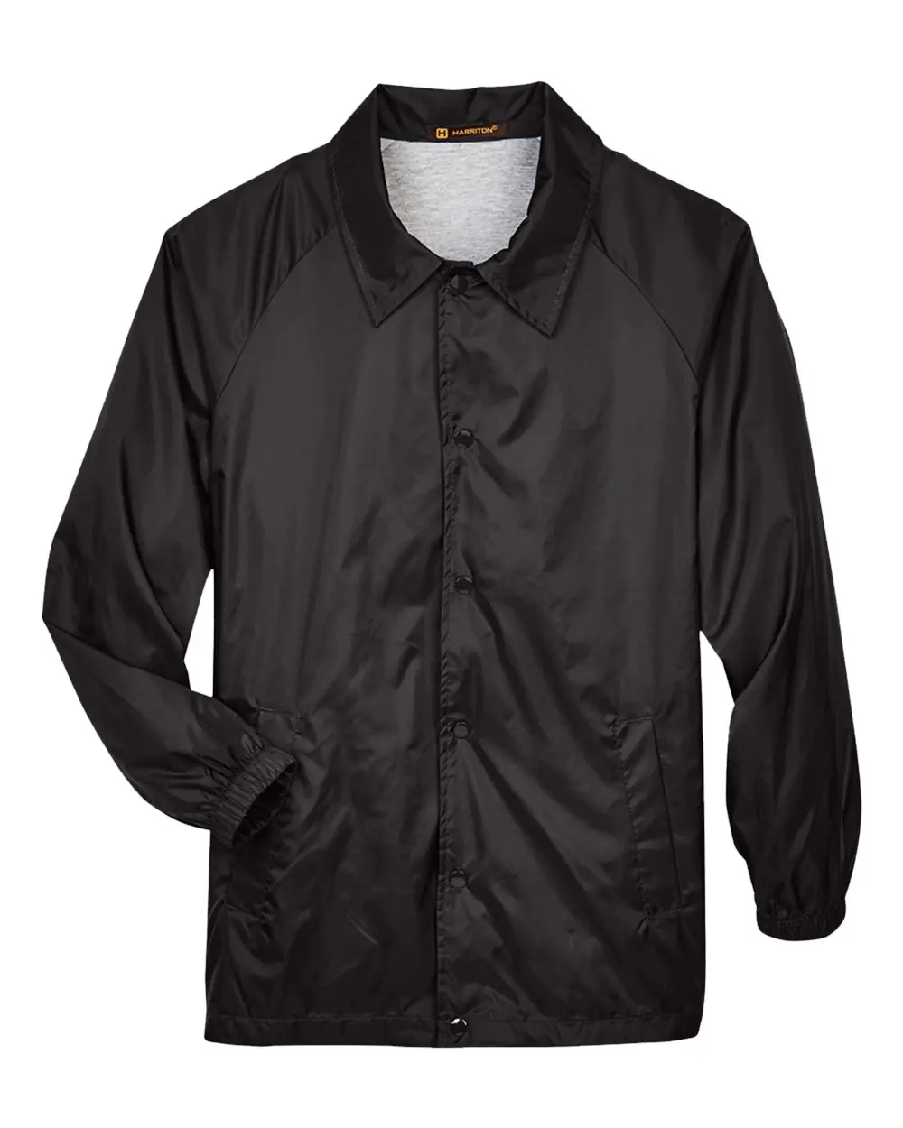 Harriton Unisex Nylon Staff Jacket in Black