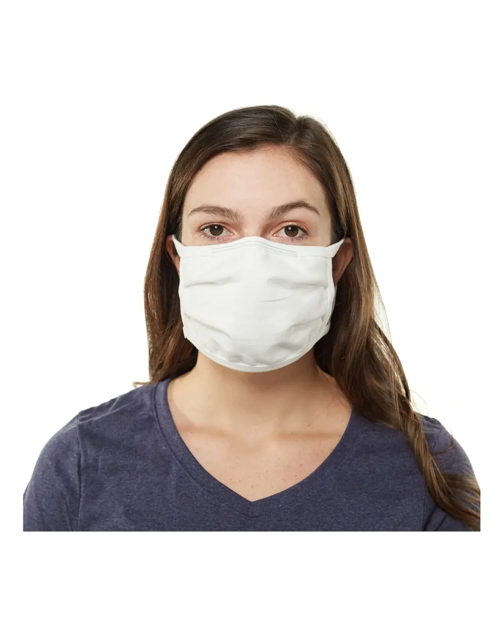 Hanes 3-Ply Cotton Face Mask in White