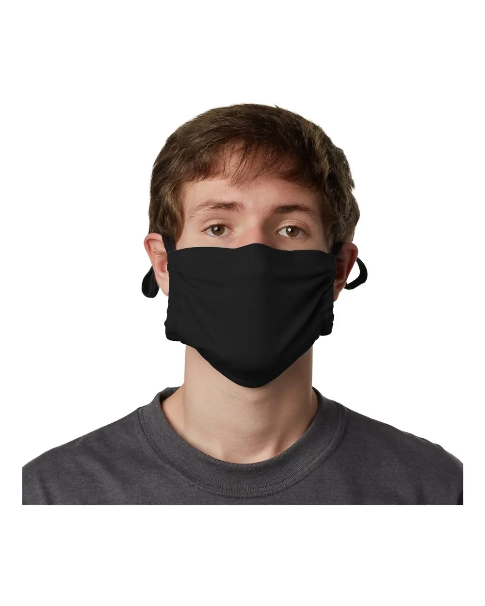 Hanes 2-Ply Cotton Pocket Face Mask in Black