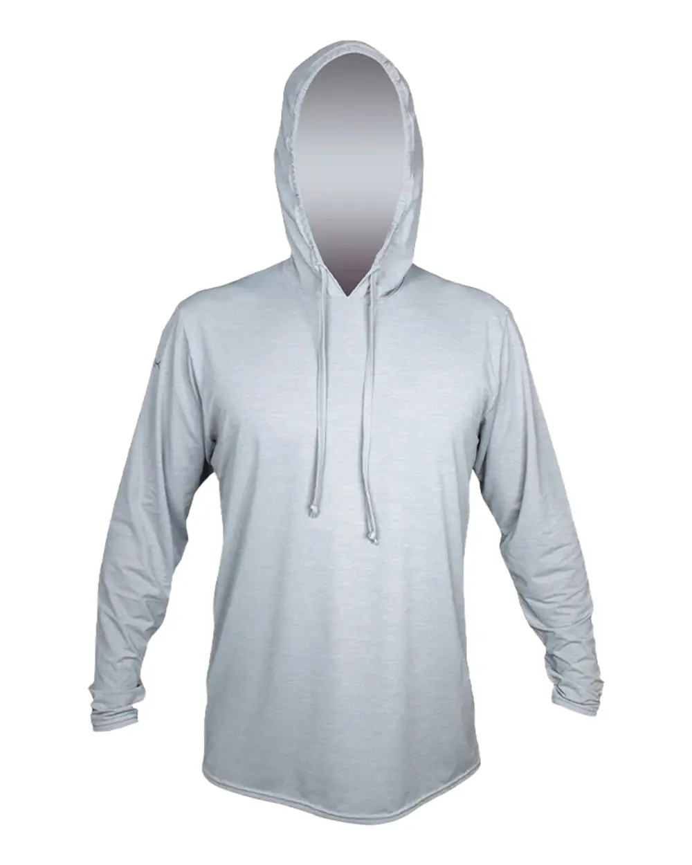 ANETIK Men's Low Pro Tech Hooded Long Sleeve T-Shirt in Alloy Heathered