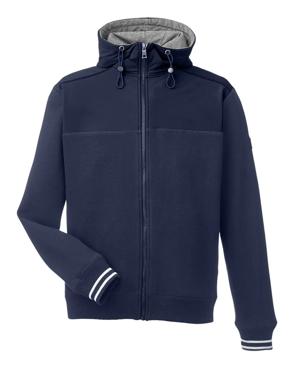 Nautica Men's Navigator Fleece Hooded Full-Zip Jacket in Navy