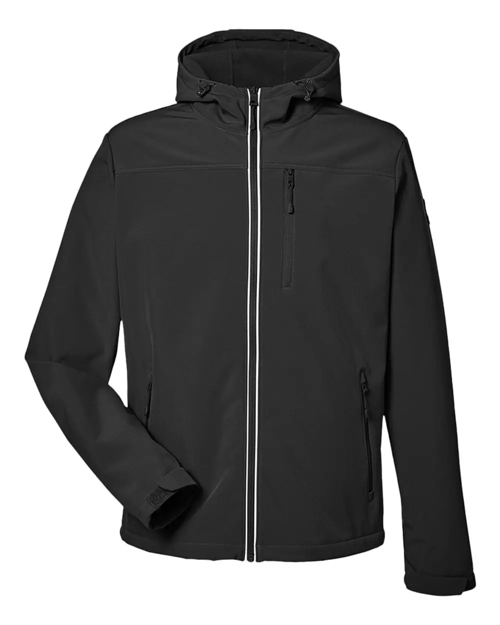 Nautica Men's Wavestorm Hooded Soft Shell Jacket in Black