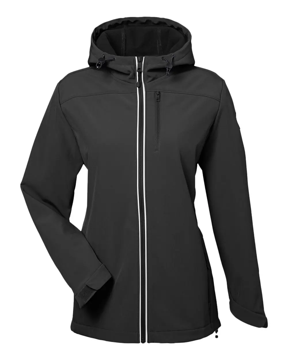 Nautica Women's Wavestorm Hooded Soft Shell Jacket in Black