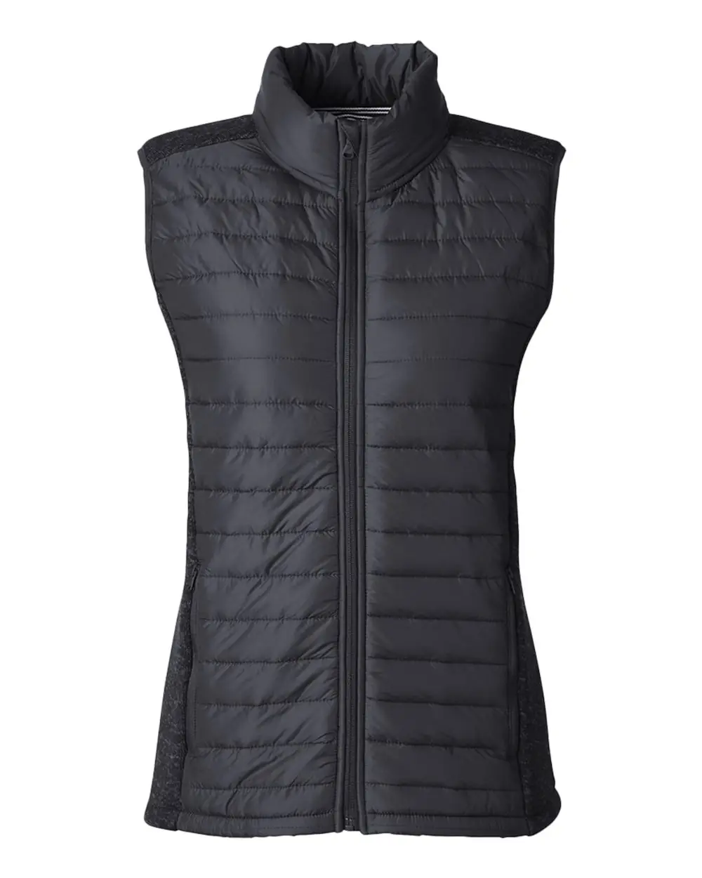 Nautica Women's Harbor Puffer Vest in Black/ Black Heather