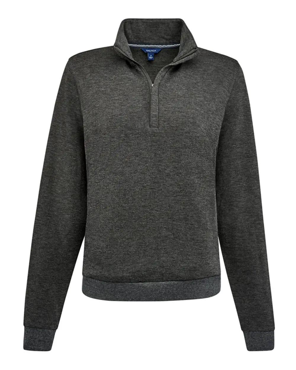 Nautica Women's Explorer Fleece Quarter-Zip Pullover in Charcoal Heather