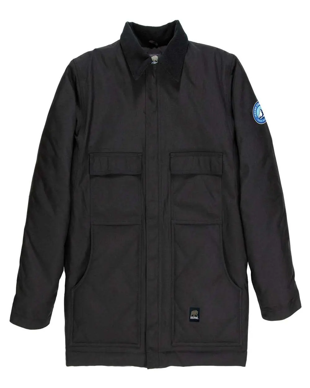 Berne Apparel Men's Tall Icecap Insulated Chore Coat in Black