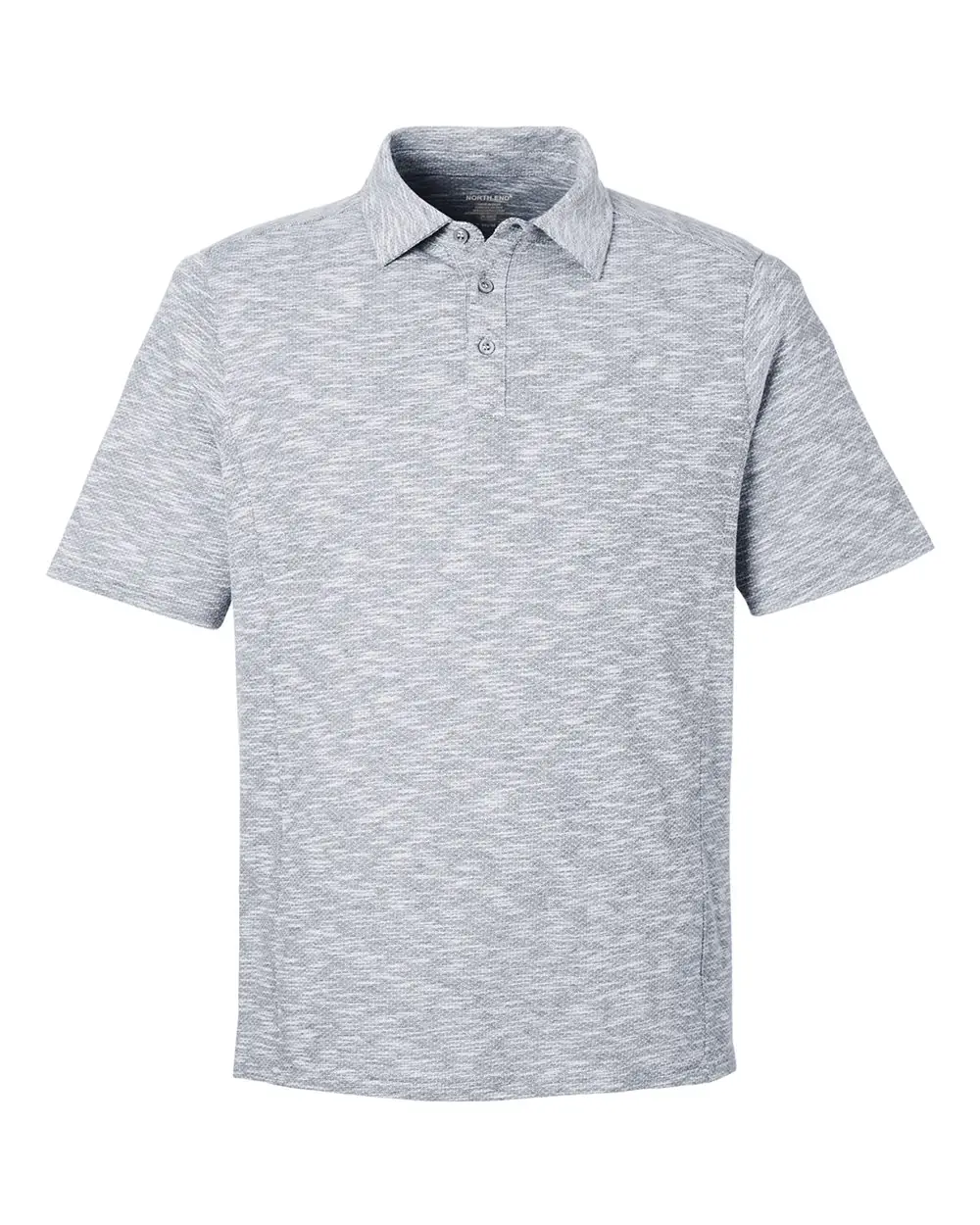 North End Men's Eclipse Jacquard Polo in Black Heather