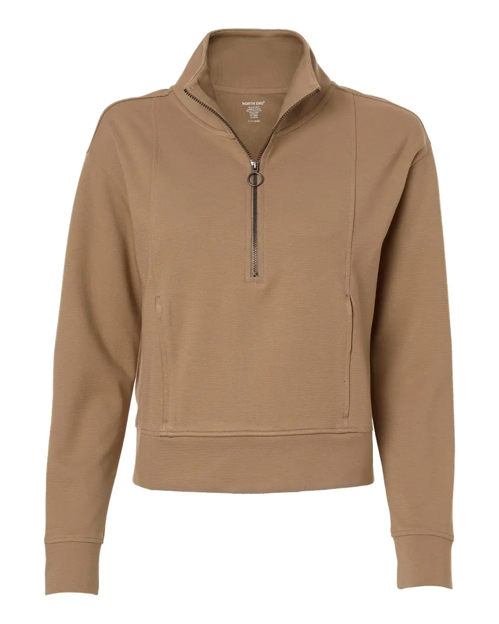 North End Women's Mantra Half-Zip Ottoman Pullover in Cafe