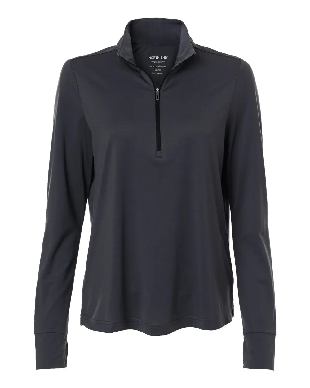 North End Women's Jaq Stretch Performance Quarter-Zip in Carbon/ Black