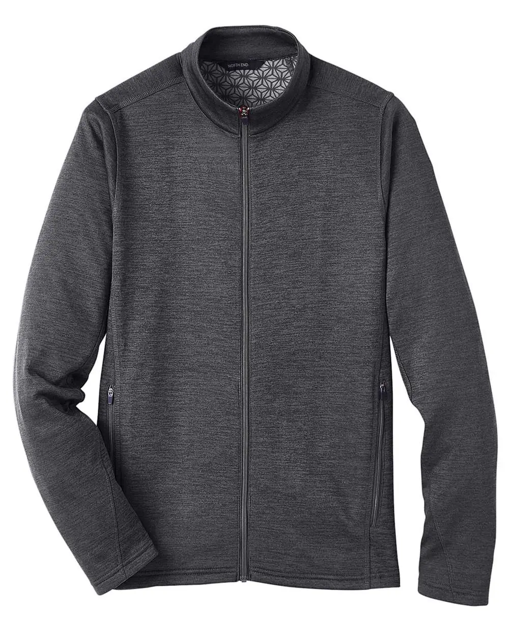 North End Men's Flux 2.0 Full-Zip Jacket in Black Heather/ Carbon
