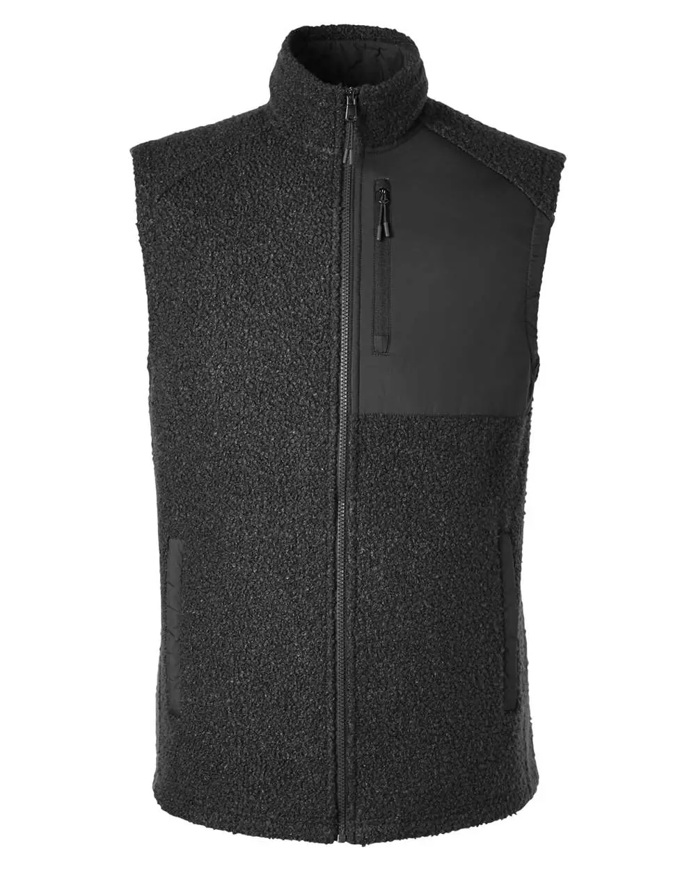 North End Men's Aura Sweater Fleece Vest in Black/ Black