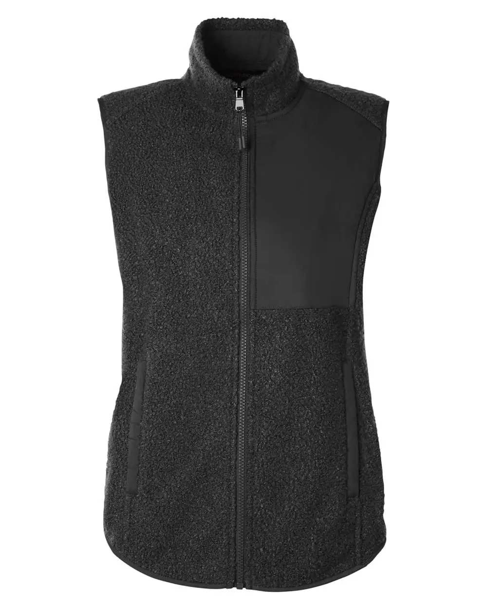 North End Women's Aura Sweater Fleece Vest in Black/ Black