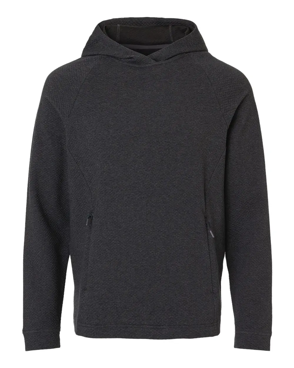 North End Men's Spirit Textured Hooded Pullover in Black Heather