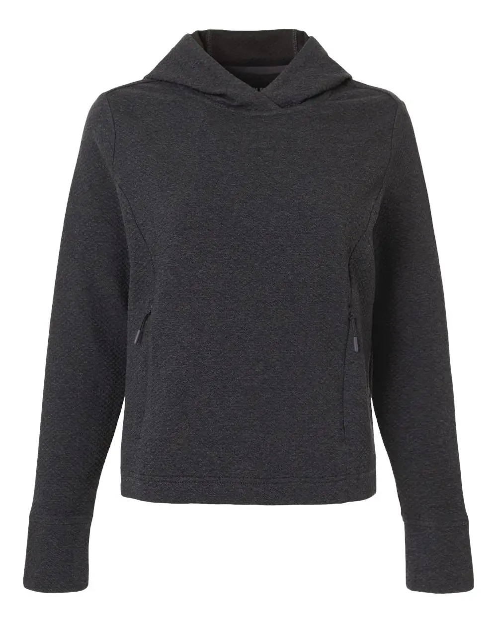 North End Women's Spirit Textured Hooded Pullover in Black Heather