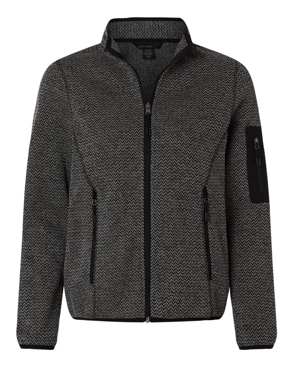 North End Women's Jasper Full-Zip Fleece Jacket in Black/ Grey