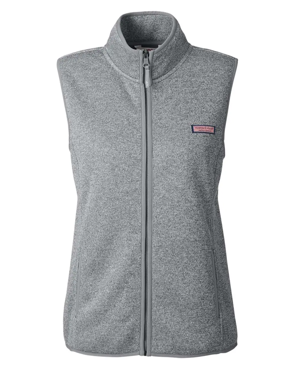 vineyard vines Women's Mountain Sweater Fleece Vest in Grey Heather