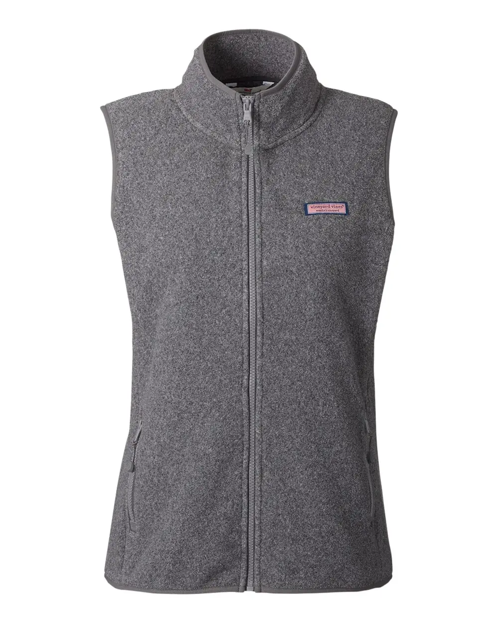 vineyard vines Women's Harbor Fleece Vest in Charcoal Heather
