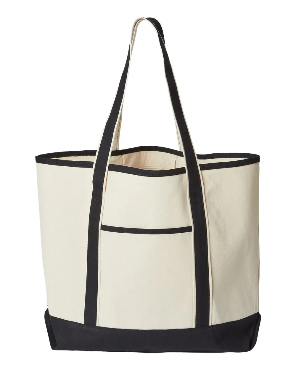 OAD Promotional Heavyweight Large Beach Tote in Natural/ Black