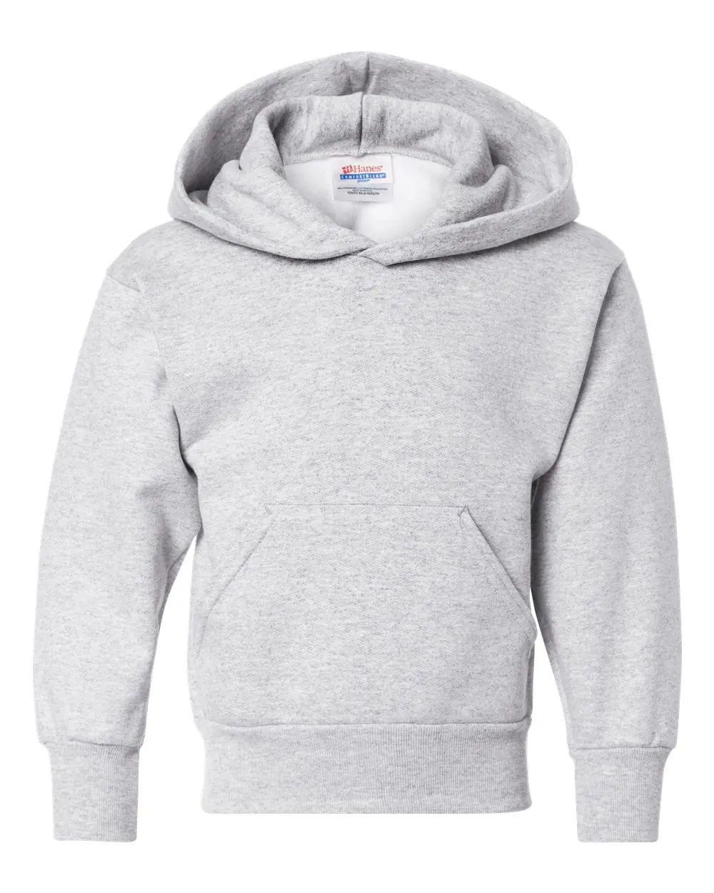 Hanes Youth EcoSmart® Hooded Sweatshirt in Ash