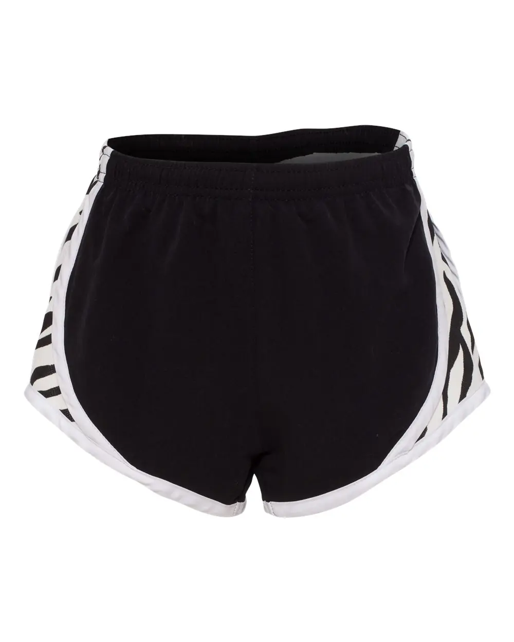 Boxercraft Girls’ Velocity 2 1/4" Running Shorts in Black/ White/ Zebra