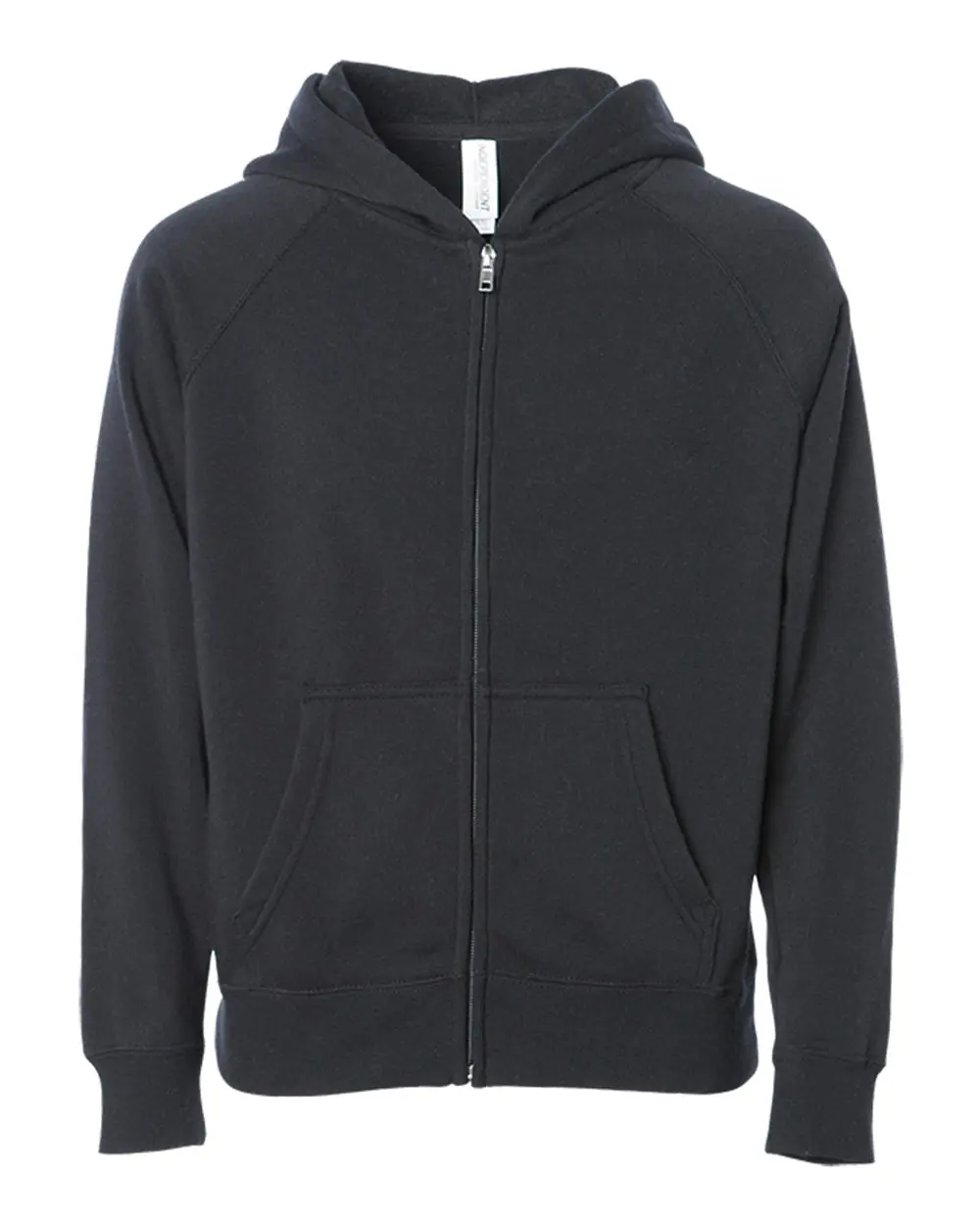 Independent Trading Co. Toddler Lightweight Special Blend Raglan Zip Hood in Black