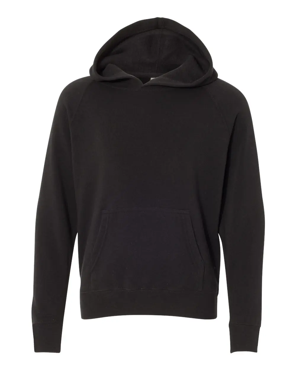Independent Trading Co. Youth Lightweight Special Blend Raglan Hooded Sweatshirt in Black