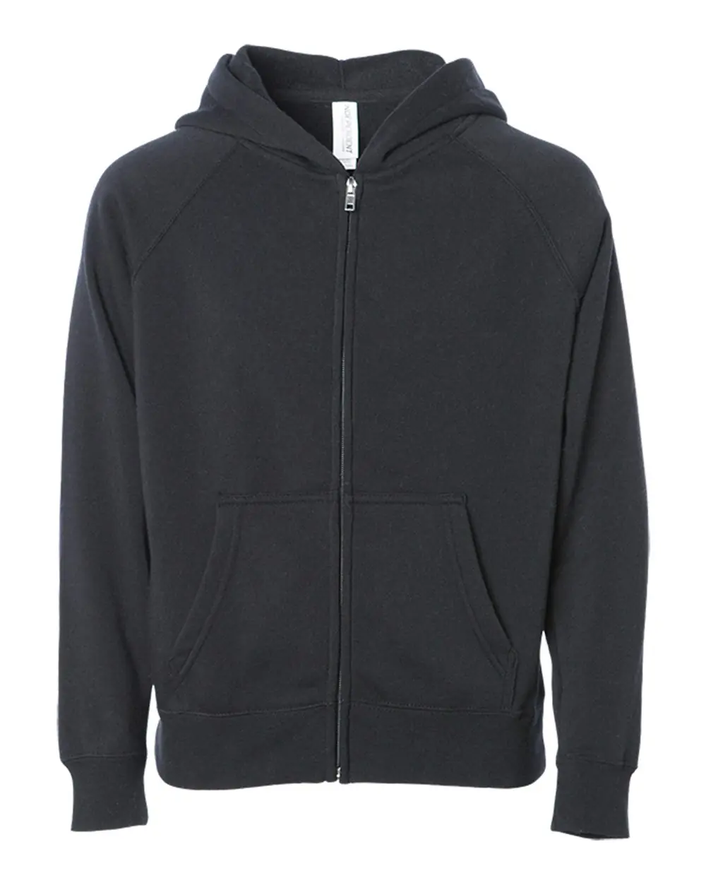 Independent Trading Co. Youth Lightweight Special Blend Raglan Zip Hood in Black