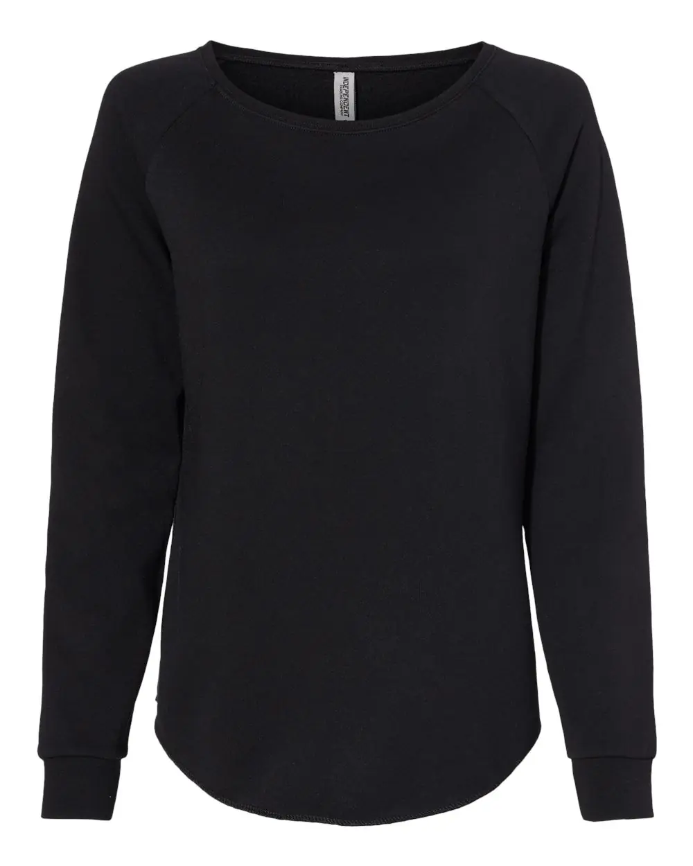 Independent Trading Co. Women's California Wave Wash Crewneck Sweatshirt in Black