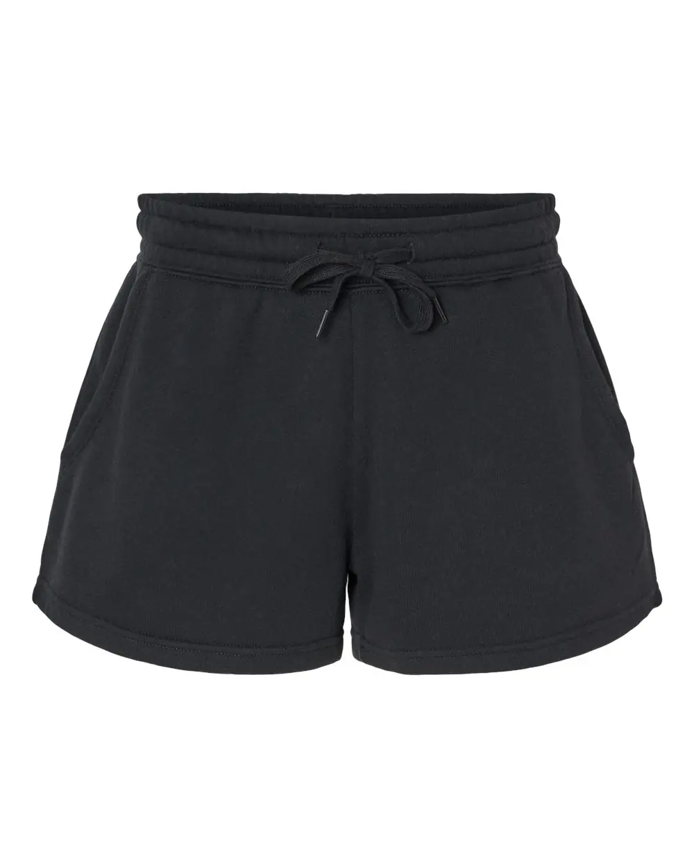 Independent Trading Co. Women’s Lightweight California Wave Wash Fleece Shorts in Black
