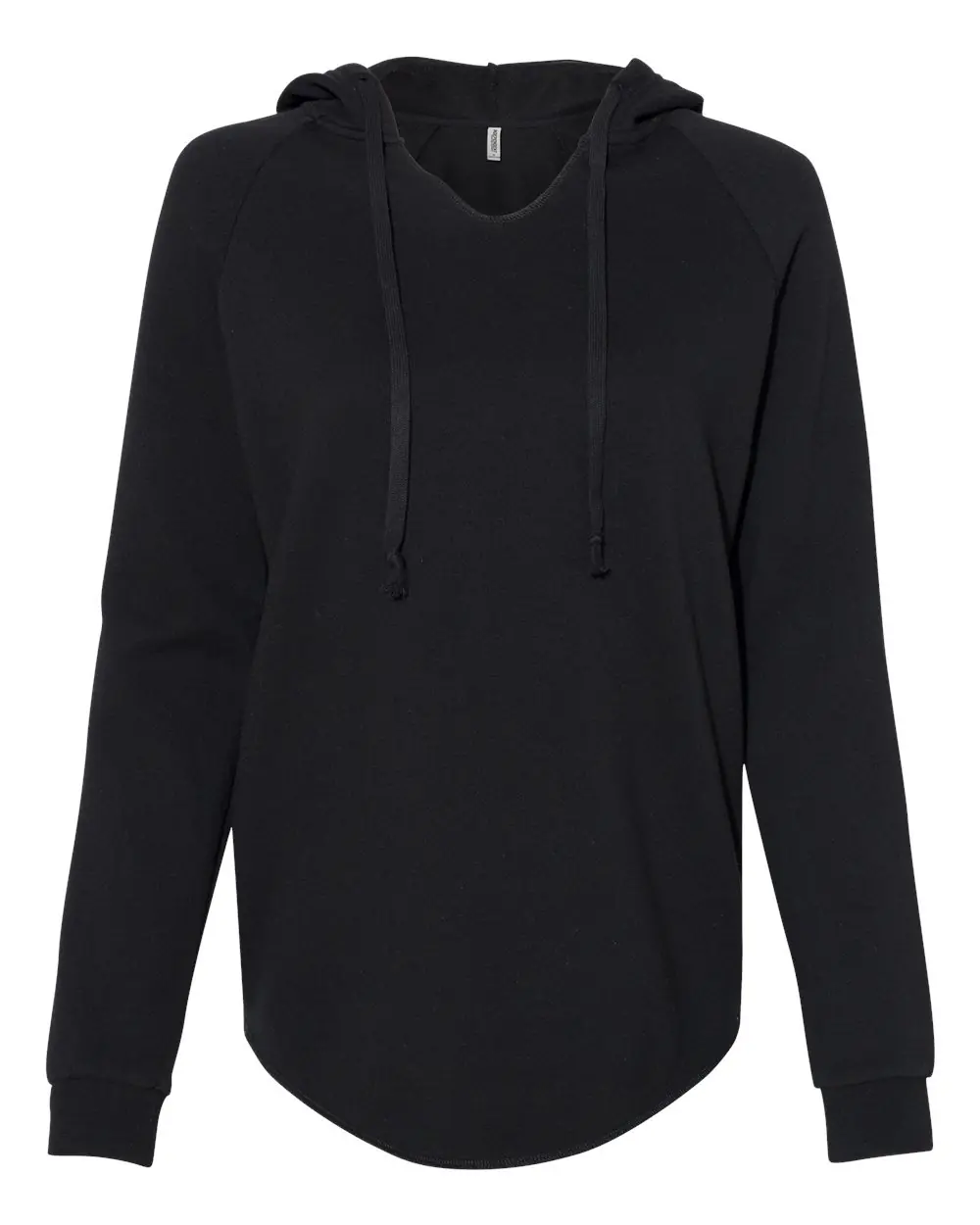 Independent Trading Co. Women’s Lightweight California Wave Wash Hooded Sweatshirt in Black