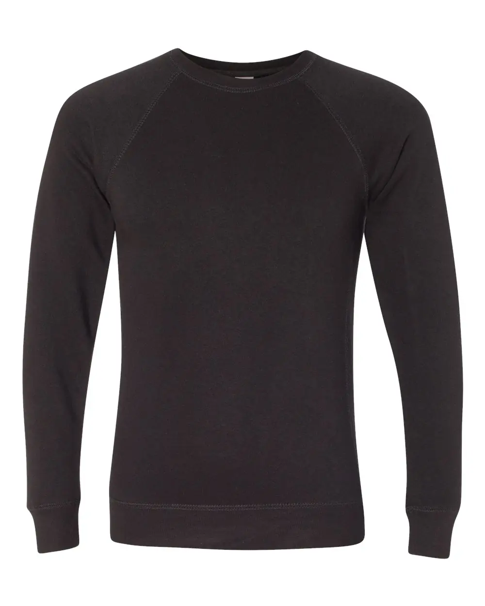 Independent Trading Co. Unisex Special Blend Raglan Crewneck Sweatshirt in Black