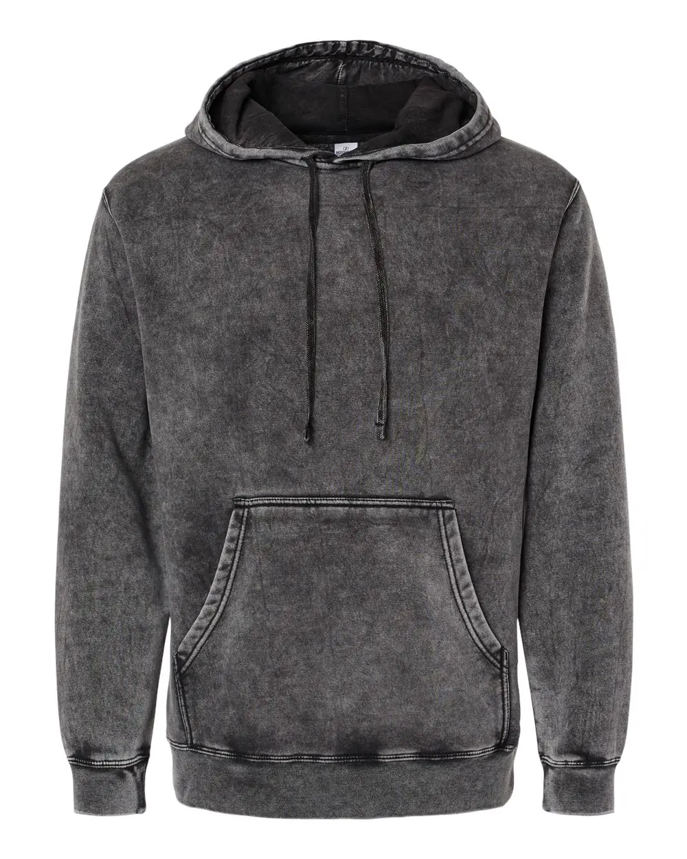 Independent Trading Co. Unisex Midweight Mineral Wash Hooded Sweatshirt in Black